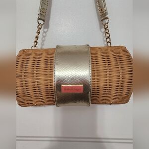 Vintage lilly pulitzer rattan handbag